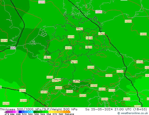 Thck 500-1000hPa Arpege-eu  25.05.2024 21 UTC