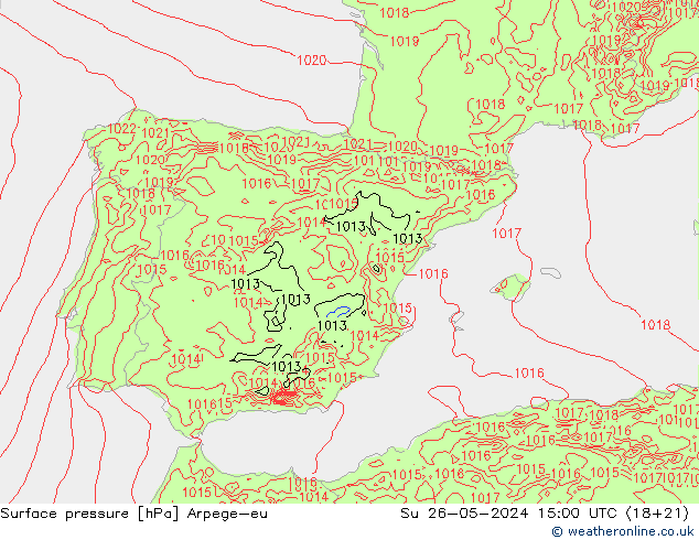 Bodendruck Arpege-eu So 26.05.2024 15 UTC