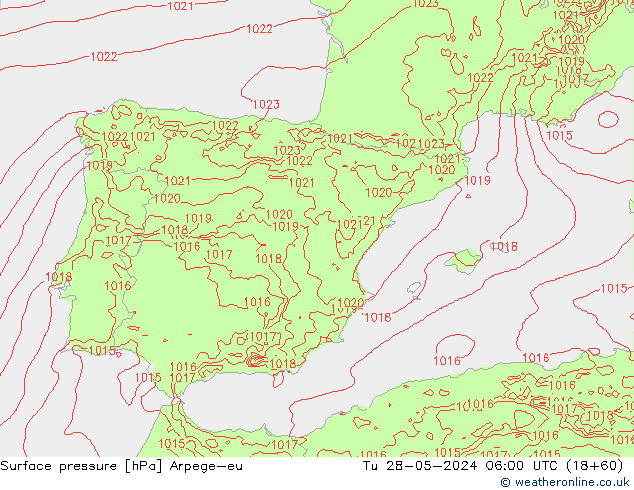 Pressione al suolo Arpege-eu mar 28.05.2024 06 UTC