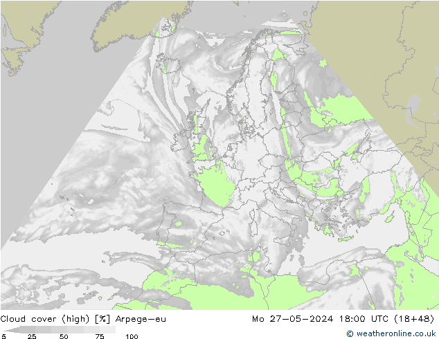 vysoký oblak Arpege-eu Po 27.05.2024 18 UTC