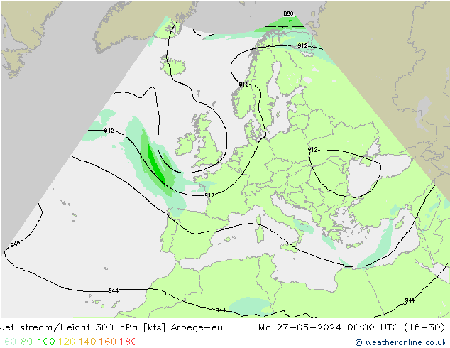 Corriente en chorro Arpege-eu lun 27.05.2024 00 UTC