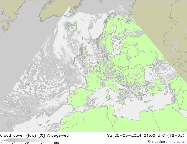 Wolken (tief) Arpege-eu Sa 25.05.2024 21 UTC