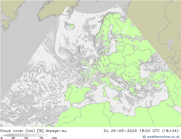 Wolken (tief) Arpege-eu So 26.05.2024 18 UTC