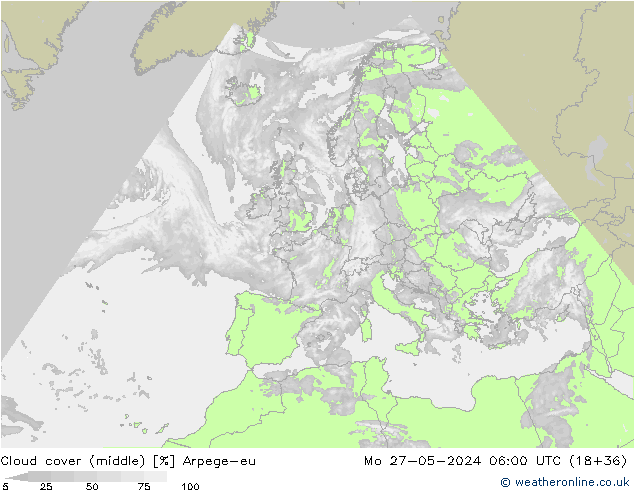 Nubes medias Arpege-eu lun 27.05.2024 06 UTC