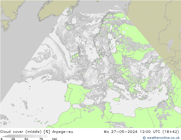 Wolken (mittel) Arpege-eu Mo 27.05.2024 12 UTC