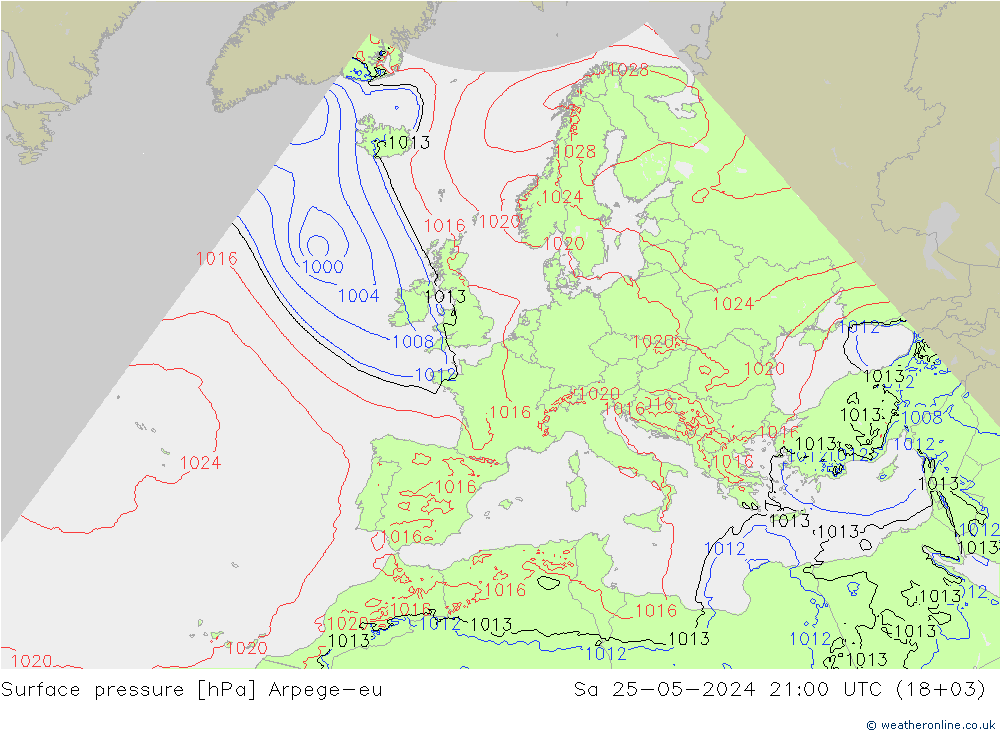 pression de l'air Arpege-eu sam 25.05.2024 21 UTC