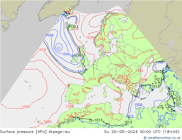 Surface pressure Arpege-eu Su 26.05.2024 00 UTC