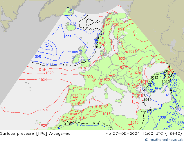 pression de l'air Arpege-eu lun 27.05.2024 12 UTC