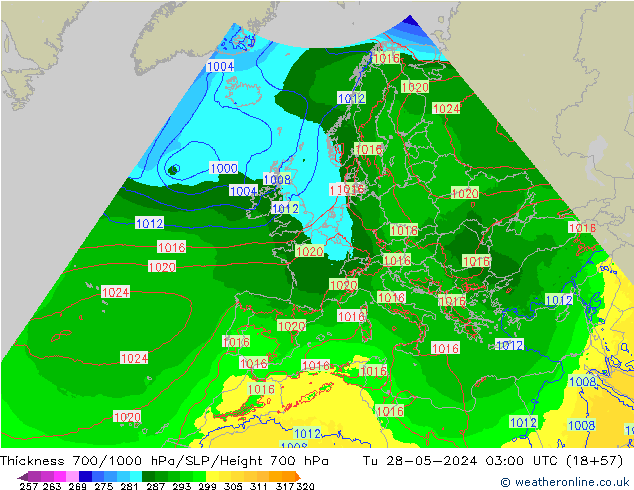 700-1000 hPa Kalınlığı Arpege-eu Sa 28.05.2024 03 UTC