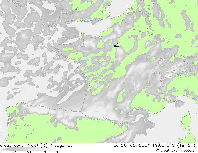 Wolken (tief) Arpege-eu So 26.05.2024 18 UTC