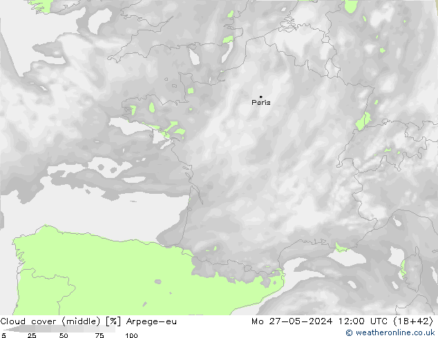 облака (средний) Arpege-eu пн 27.05.2024 12 UTC