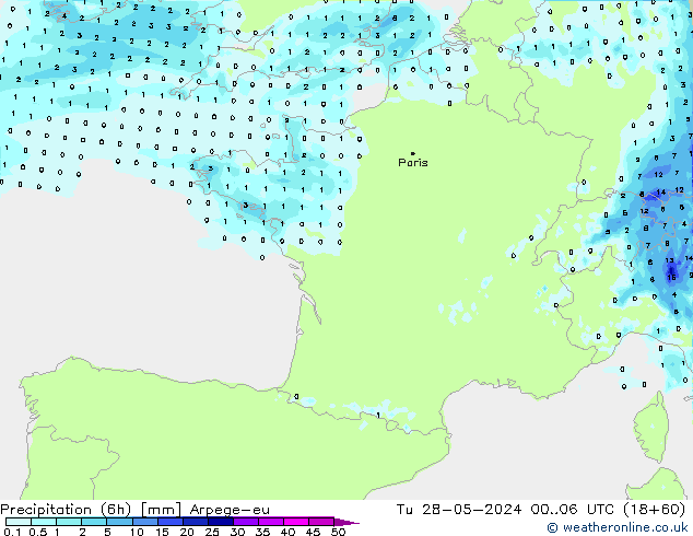 opad (6h) Arpege-eu wto. 28.05.2024 06 UTC