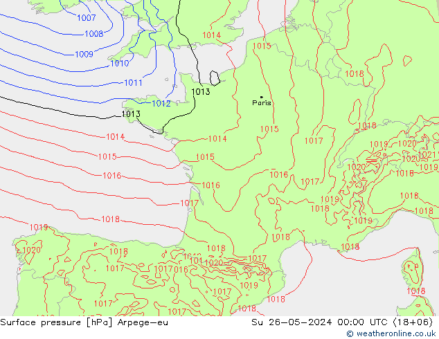 Bodendruck Arpege-eu So 26.05.2024 00 UTC