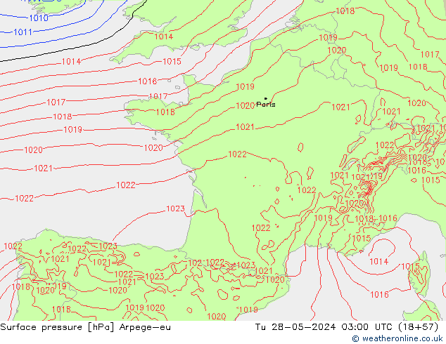 Luchtdruk (Grond) Arpege-eu di 28.05.2024 03 UTC