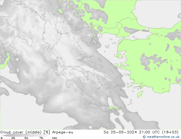 Nuages (moyen) Arpege-eu sam 25.05.2024 21 UTC