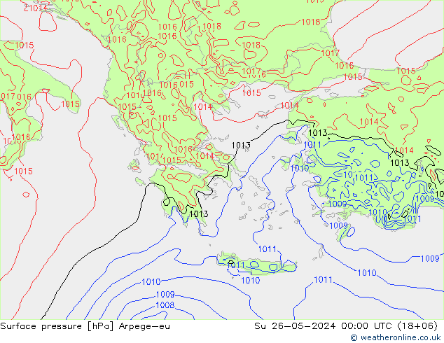 Surface pressure Arpege-eu Su 26.05.2024 00 UTC