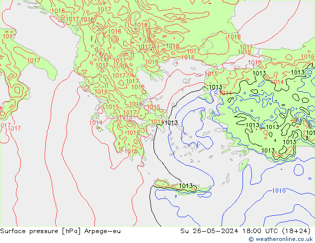 pression de l'air Arpege-eu dim 26.05.2024 18 UTC