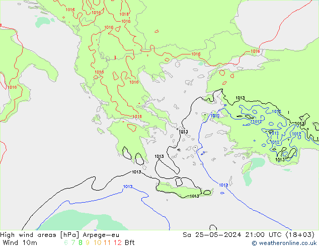 High wind areas Arpege-eu So 25.05.2024 21 UTC