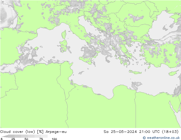 Nubi basse Arpege-eu sab 25.05.2024 21 UTC