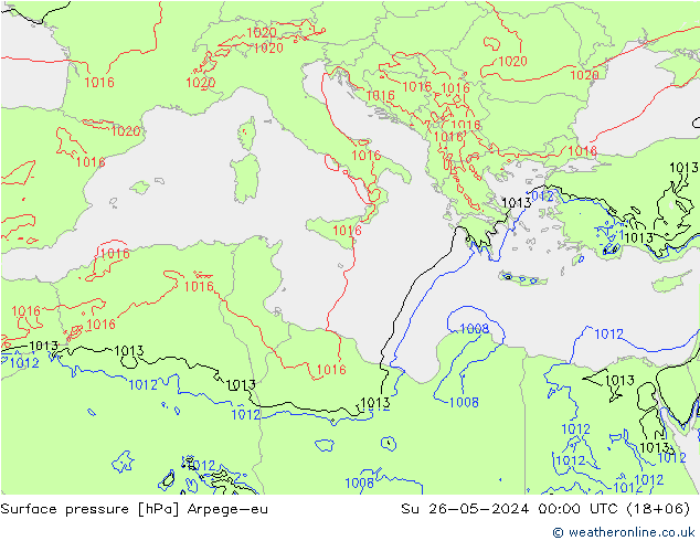 Yer basıncı Arpege-eu Paz 26.05.2024 00 UTC