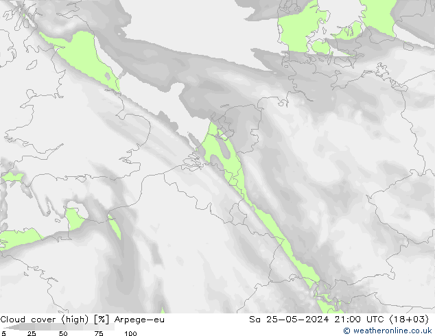 Bewolking (Hoog) Arpege-eu za 25.05.2024 21 UTC