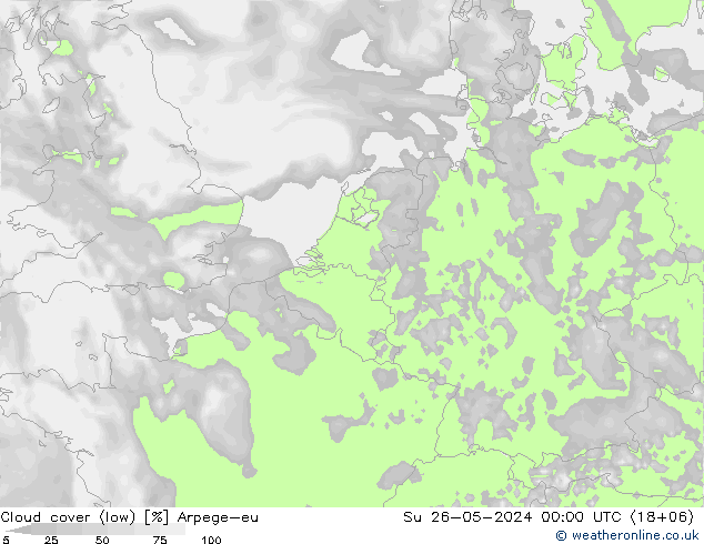 Bewolking (Laag) Arpege-eu zo 26.05.2024 00 UTC