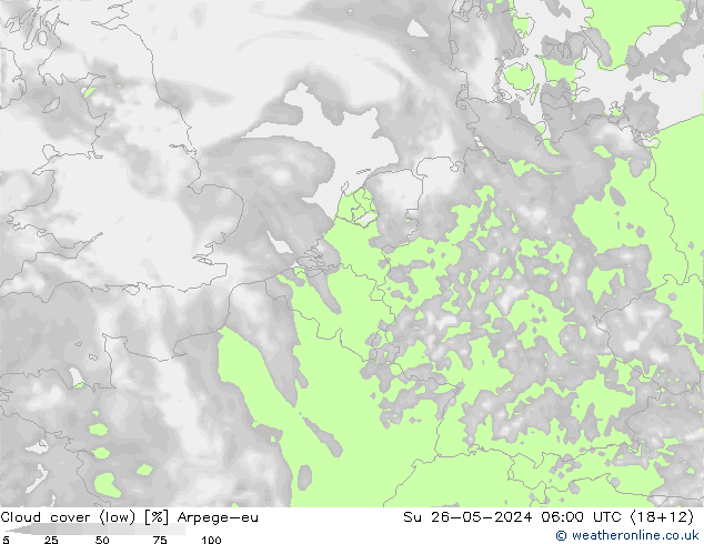 Bulutlar (düşük) Arpege-eu Paz 26.05.2024 06 UTC