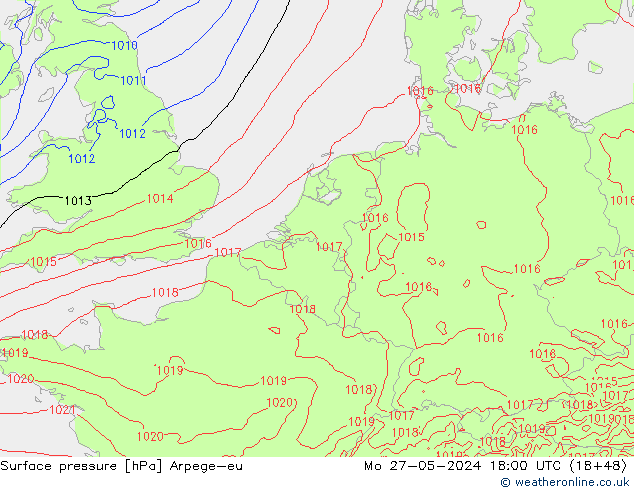 Bodendruck Arpege-eu Mo 27.05.2024 18 UTC