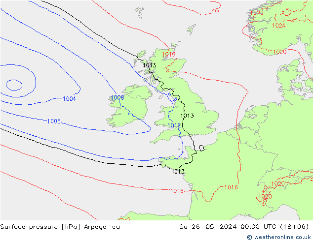 pressão do solo Arpege-eu Dom 26.05.2024 00 UTC