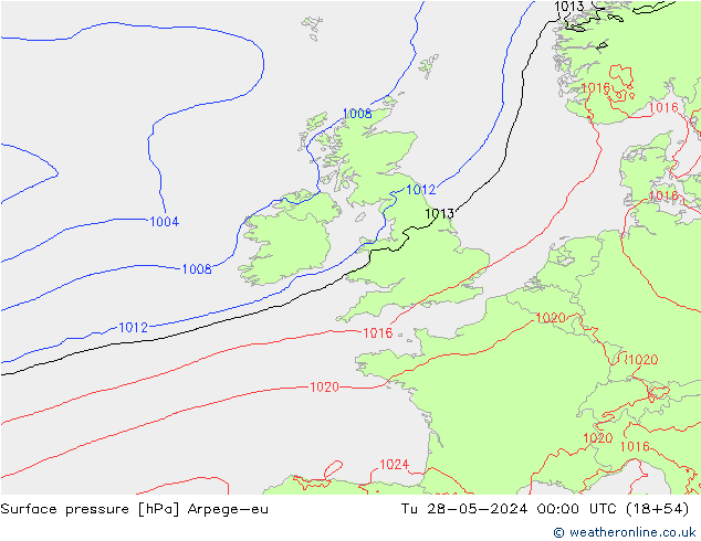 Luchtdruk (Grond) Arpege-eu di 28.05.2024 00 UTC