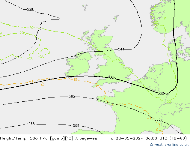 Height/Temp. 500 hPa Arpege-eu Di 28.05.2024 06 UTC