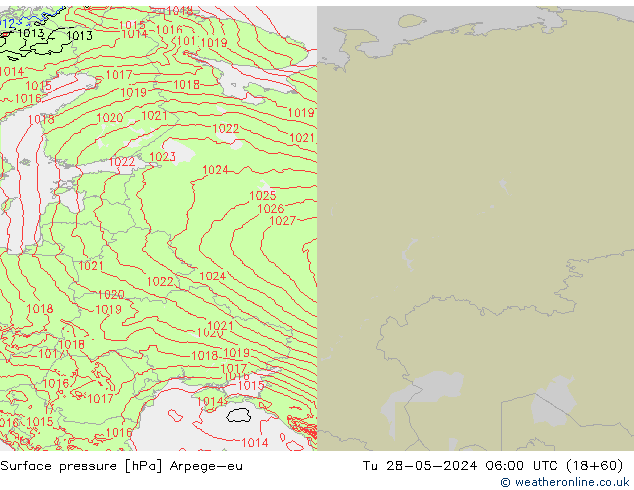 приземное давление Arpege-eu вт 28.05.2024 06 UTC