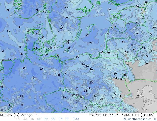 RH 2m Arpege-eu Dom 26.05.2024 03 UTC