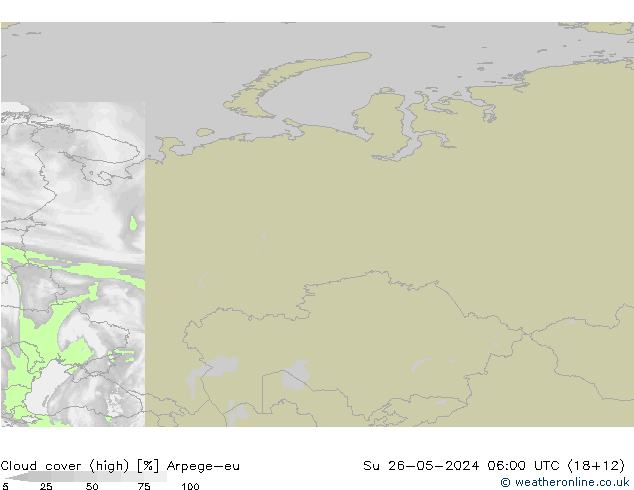 Bulutlar (yüksek) Arpege-eu Paz 26.05.2024 06 UTC