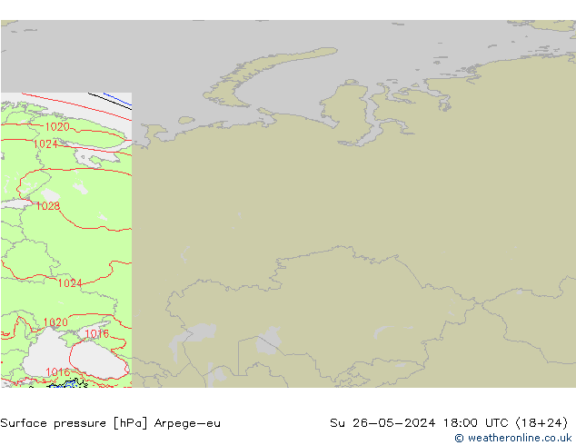 приземное давление Arpege-eu Вс 26.05.2024 18 UTC