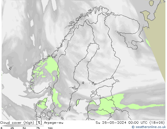 Nuages (élevé) Arpege-eu dim 26.05.2024 00 UTC