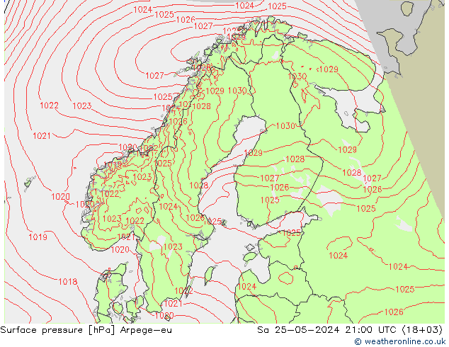 Bodendruck Arpege-eu Sa 25.05.2024 21 UTC