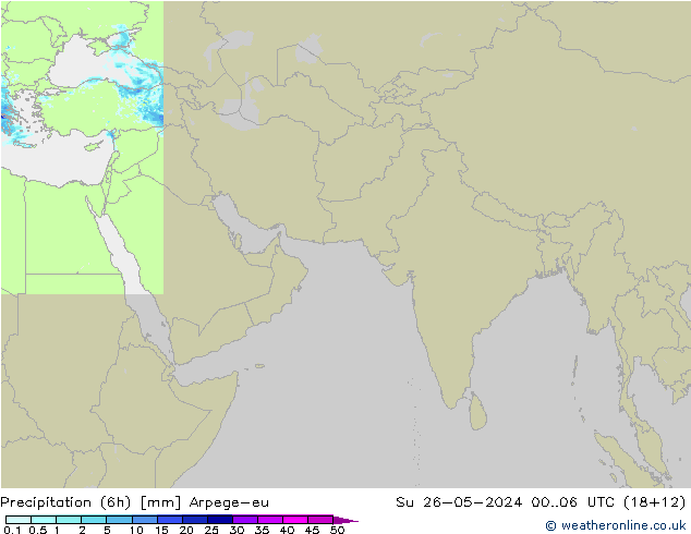 Precipitation (6h) Arpege-eu Ne 26.05.2024 06 UTC