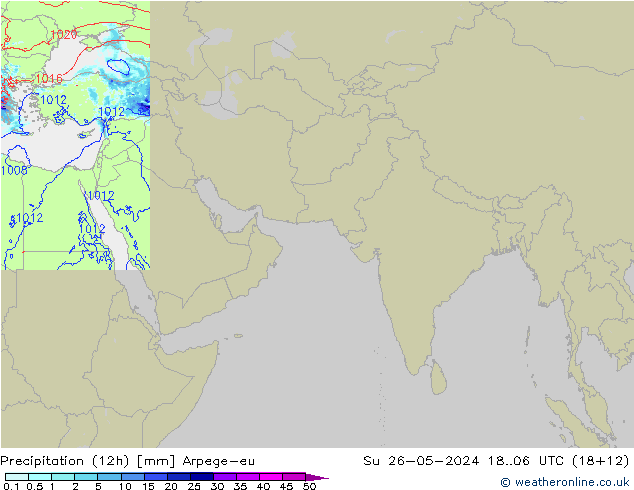 Precipitation (12h) Arpege-eu Ne 26.05.2024 06 UTC