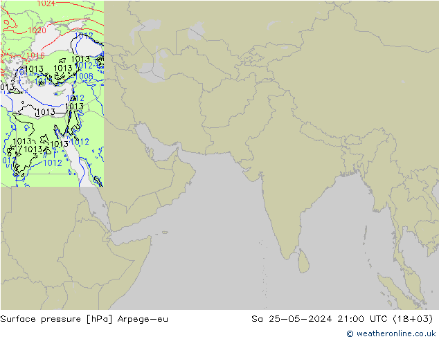 地面气压 Arpege-eu 星期六 25.05.2024 21 UTC