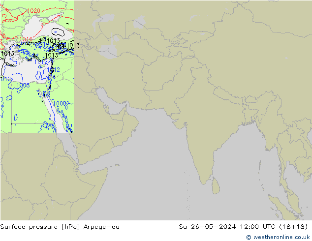приземное давление Arpege-eu Вс 26.05.2024 12 UTC