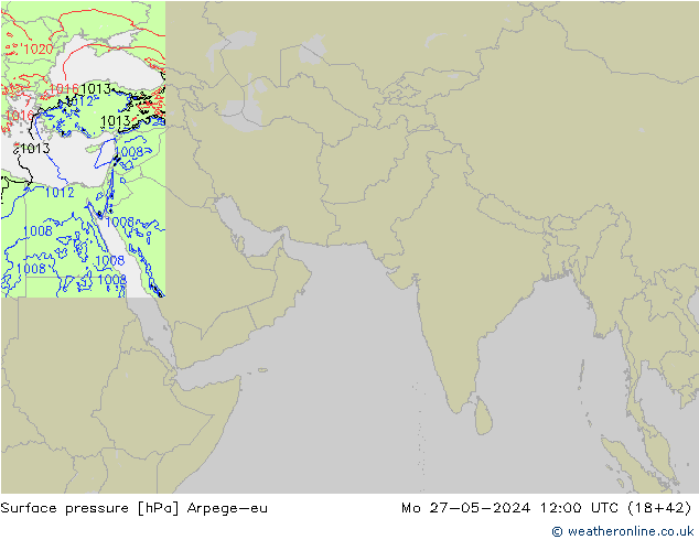 Surface pressure Arpege-eu Mo 27.05.2024 12 UTC