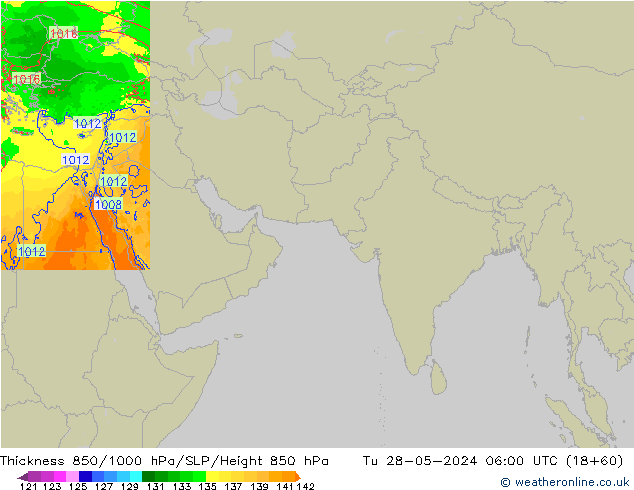 850-1000 hPa Kalınlığı Arpege-eu Sa 28.05.2024 06 UTC