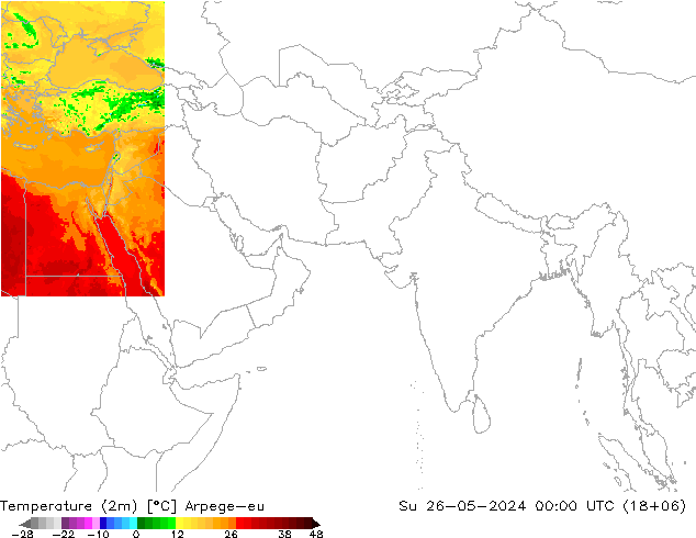 温度图 Arpege-eu 星期日 26.05.2024 00 UTC