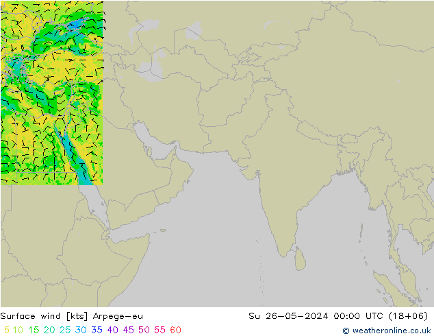 Rüzgar 10 m Arpege-eu Paz 26.05.2024 00 UTC