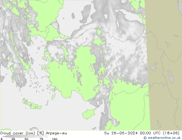 Bulutlar (düşük) Arpege-eu Paz 26.05.2024 00 UTC