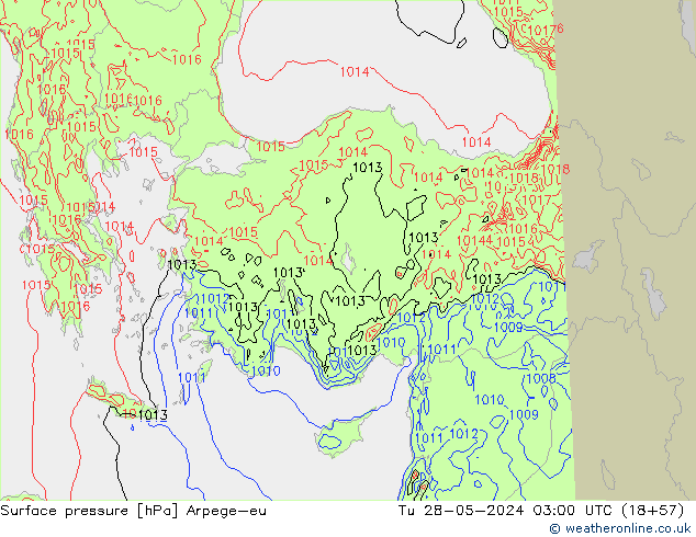 Presión superficial Arpege-eu mar 28.05.2024 03 UTC