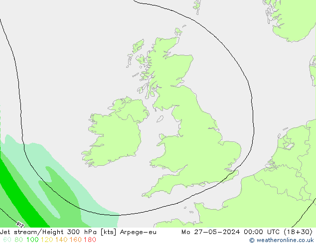 Corriente en chorro Arpege-eu lun 27.05.2024 00 UTC