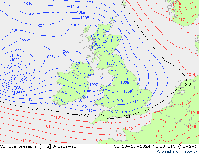 Luchtdruk (Grond) Arpege-eu zo 26.05.2024 18 UTC