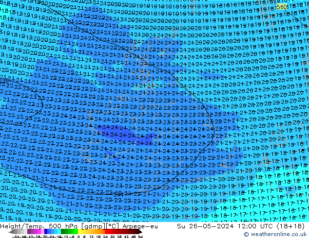 Height/Temp. 500 hPa Arpege-eu Su 26.05.2024 12 UTC